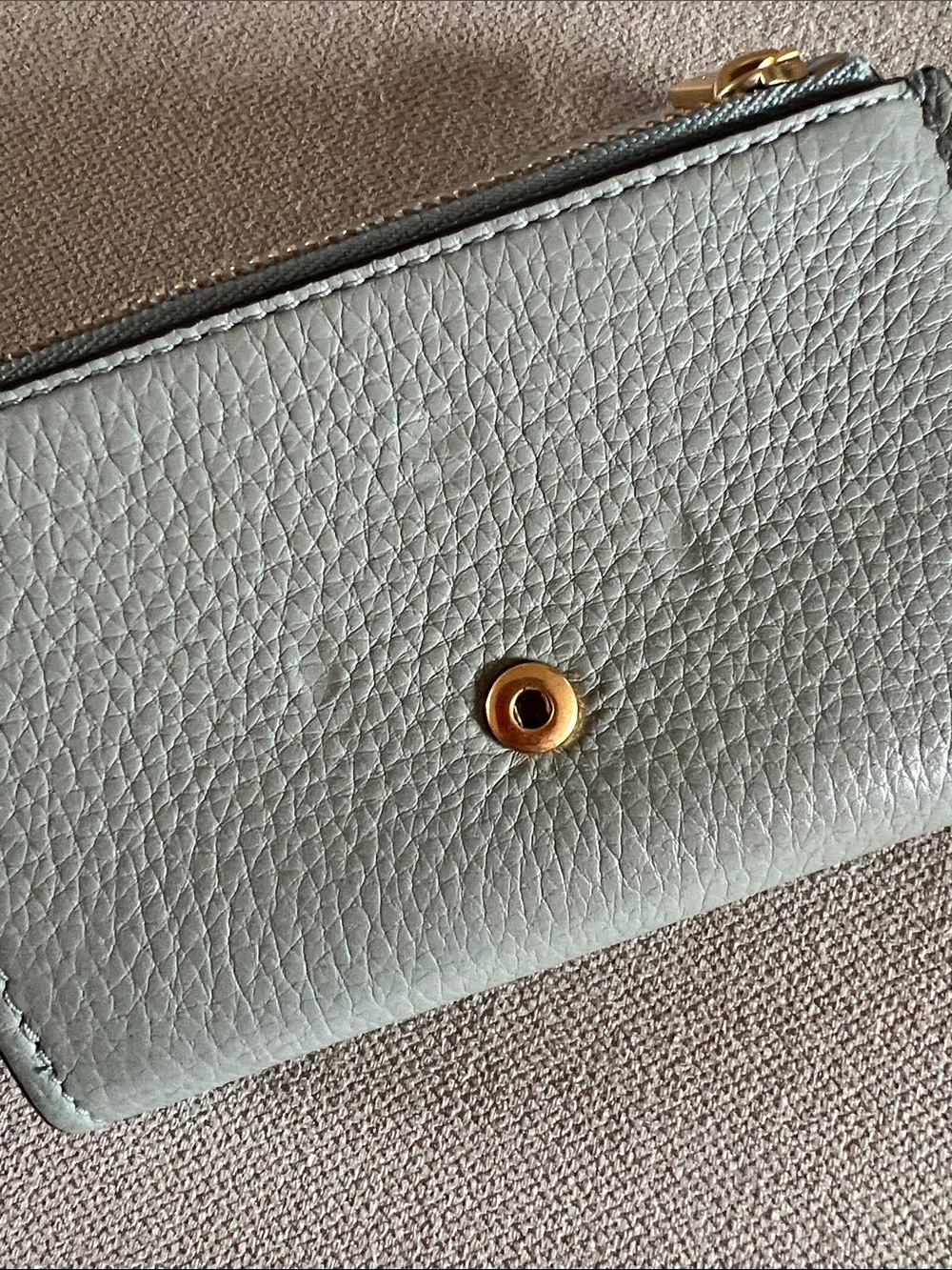 Tory Burch Pebbled Leather Miller Medium Flap Wallet in Blue Celadon - Picture 8 of 11